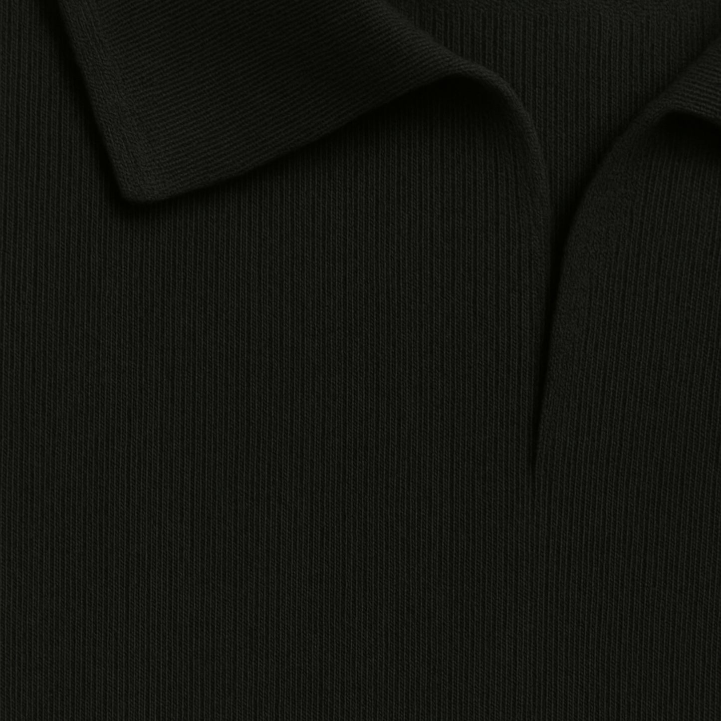 BLACK WAFFLE KNITTED POLO T-SHIRT for MEN- Old Money Textured Waffle Knitted Polo T-shirts 2025