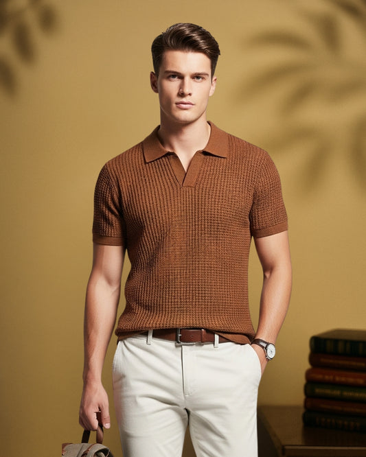 Brown Waffle Polo — Limited Drop, Never Restocked