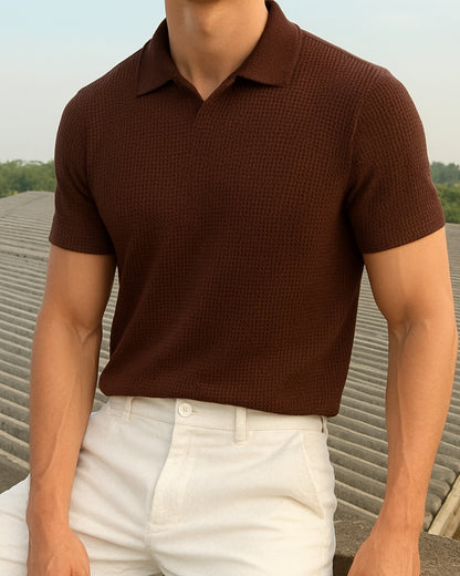 Brown Waffle Polo — Limited Drop, Never Restocked