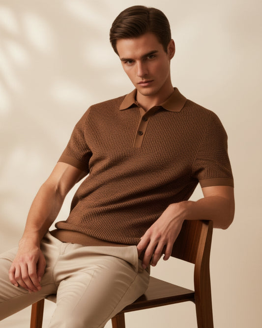 Brown Waffle Polo — Limited Drop, Never Restocked