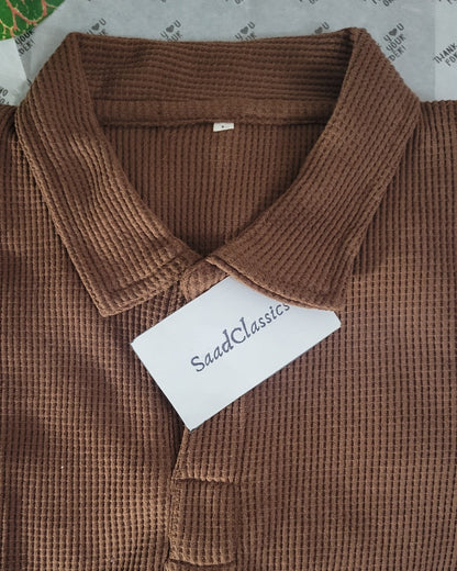 Brown Waffle Polo — Limited Drop, Never Restocked