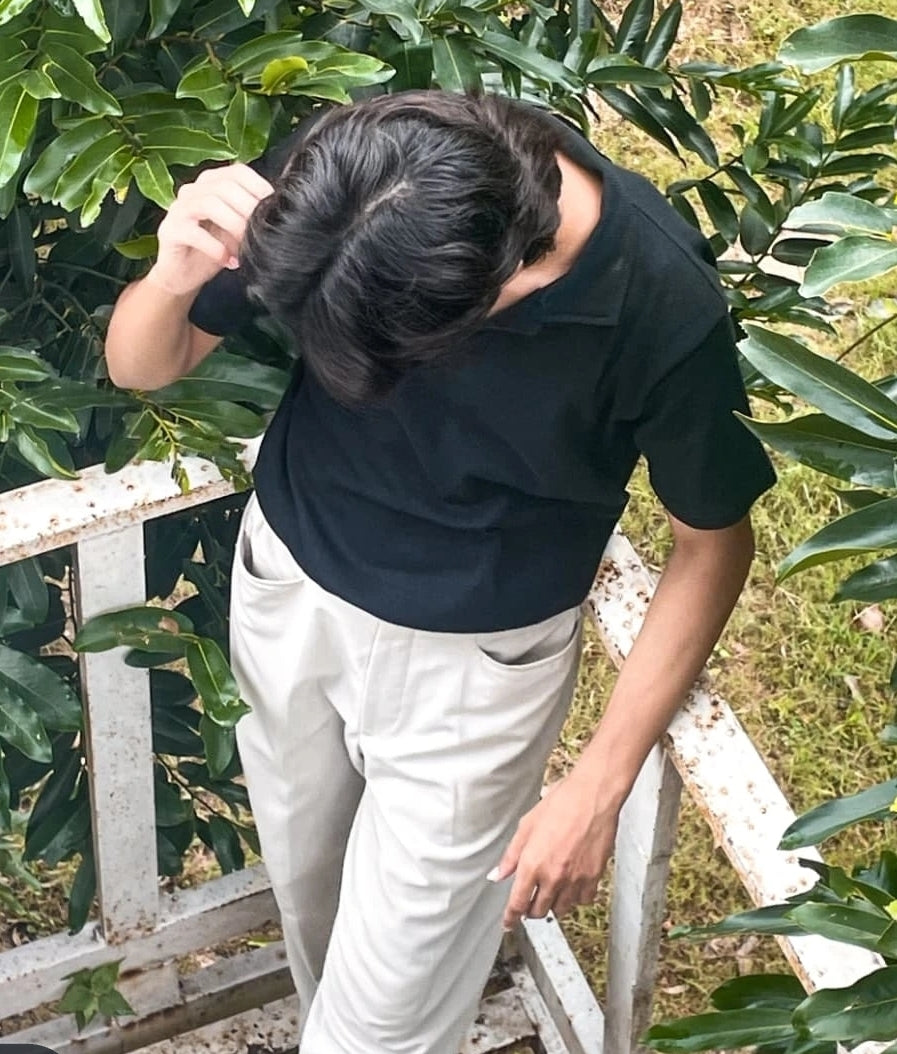 Black Waffle knitted Polo — The Old Money Summer Essential